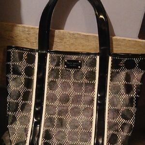 Kate Spade Black and White Geometric Tote Bag